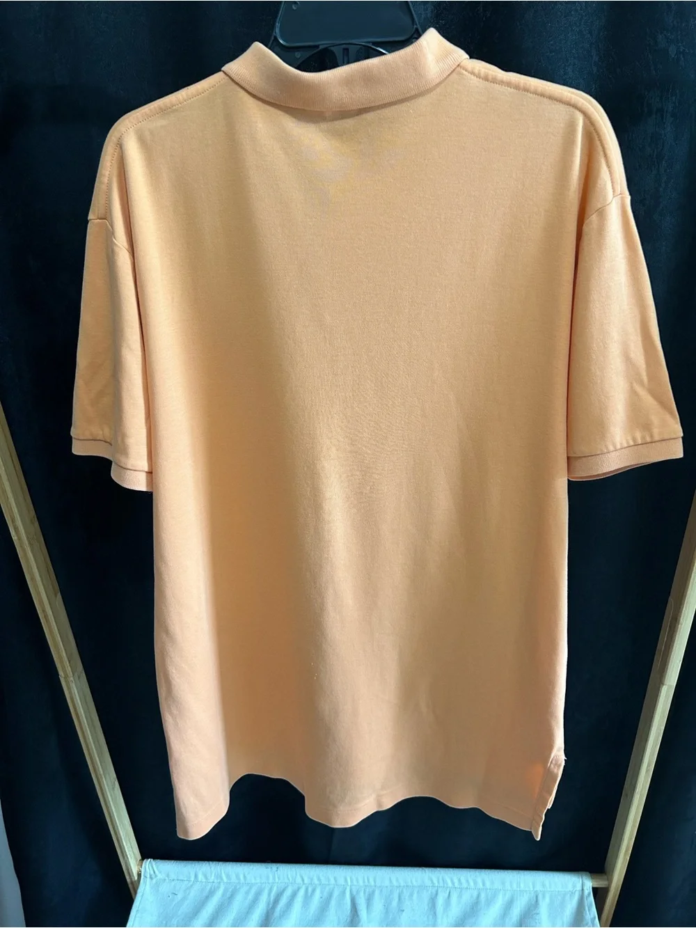 Ralph Lauren Men's Peach Polo Shirt with Navy Logo